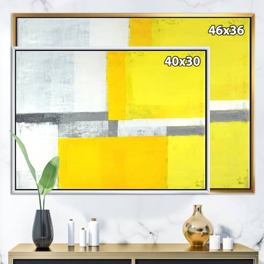 Designart - Grey and Yellow Blue Abstract VIII